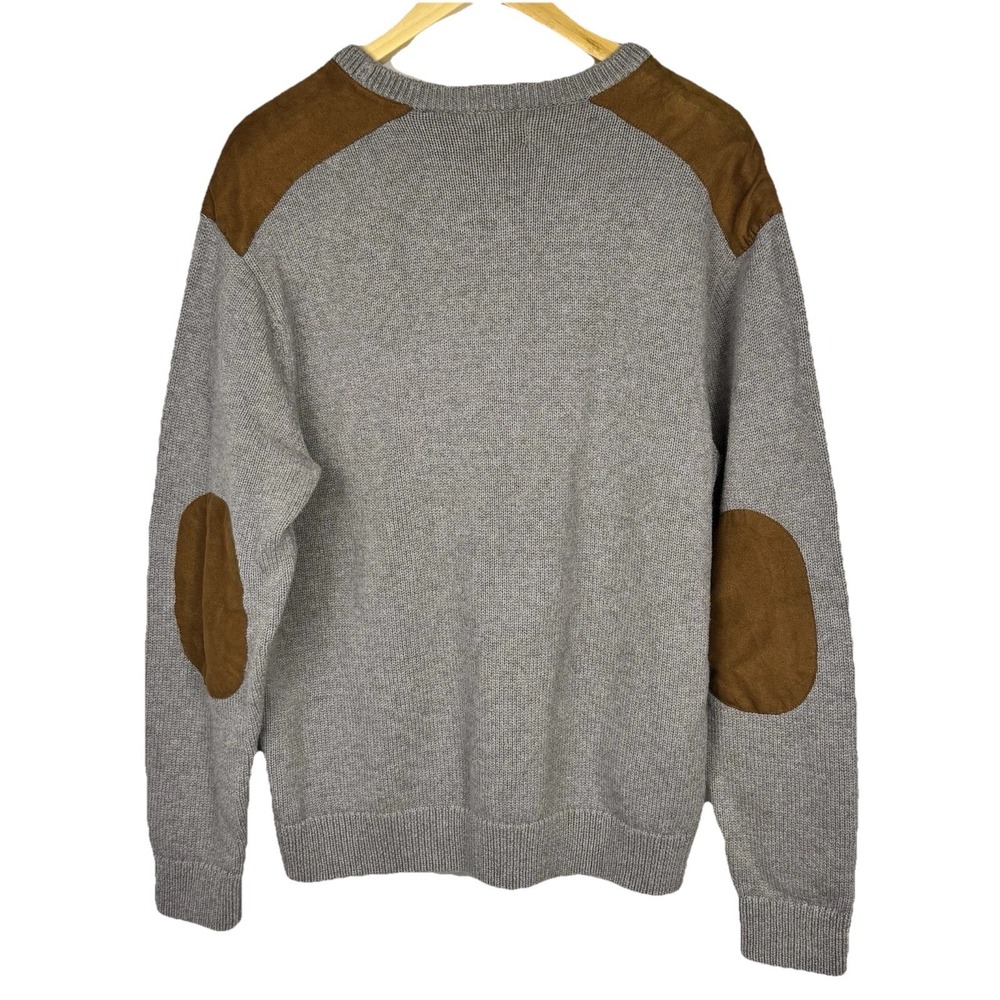 Chaps Crewneck Sweater Elbow Shoulder Patches Men Sz XL Preppy Outdoors Heritage